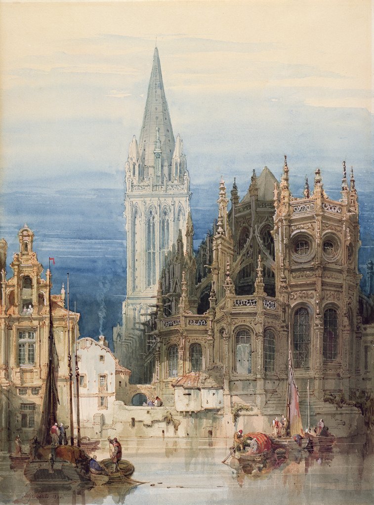 Detail of St. Pierre, Caen, 1830 by David Roberts