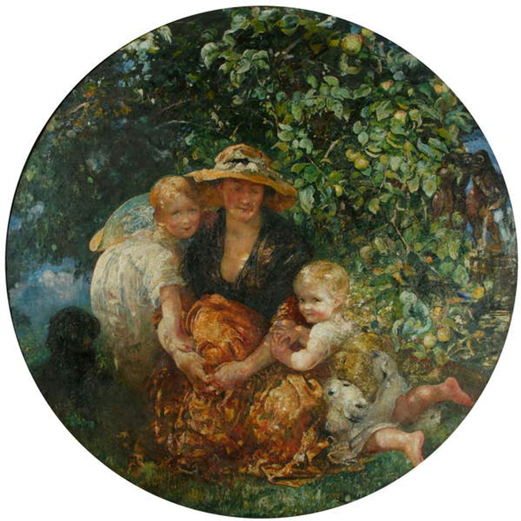 Detail of Mrs A Scott-Elliot and Children, 1912 by Annie Louisa Swynnerton