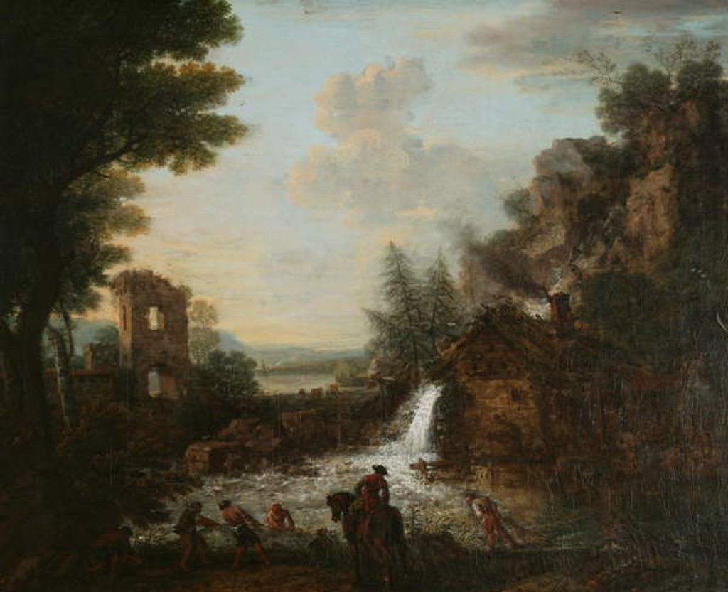 Detail of Landscape with Fishermen, 1753 by John Wootton