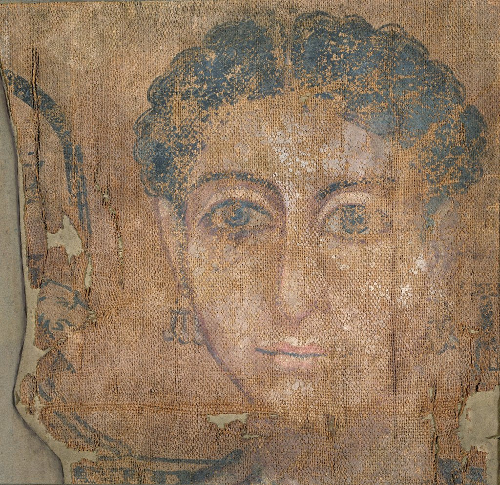 Detail of Head of a young woman, c.100-300 by Egyptian Egyptian