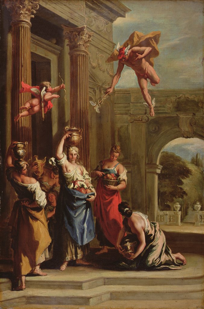 Detail of Mercury, Herse and Aglauros by Sebastiano (school of) Ricci