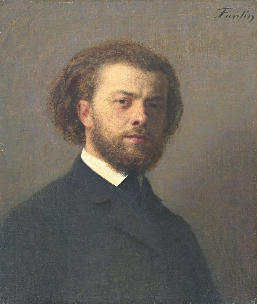 Detail of Self Portrait, 1867 by Ignace Henri Jean Fantin-Latour