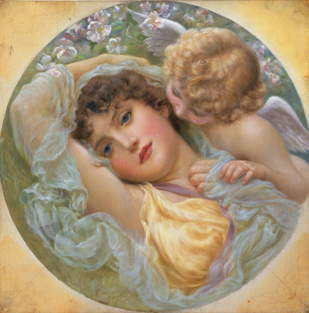 Detail of Love's Whispers, 1896 by Norman Prescott Davies