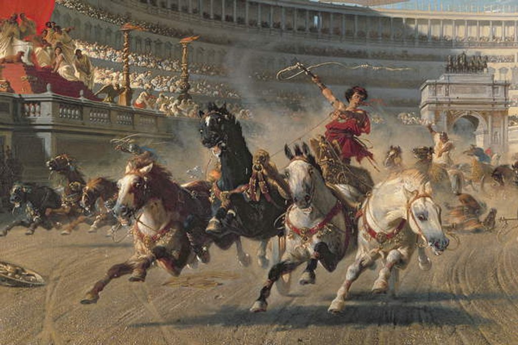 Detail of The Chariot Race, c.1882 by Alexander von Wagner
