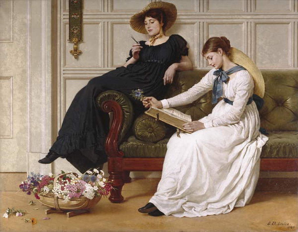 Detail of The Language of Flowers, 1885 by George Dunlop Leslie