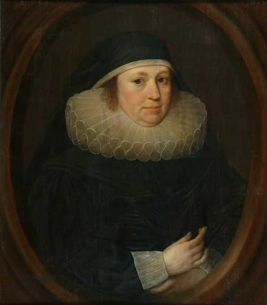 Detail of An Old Lady in a Ruff, 1633 by English School