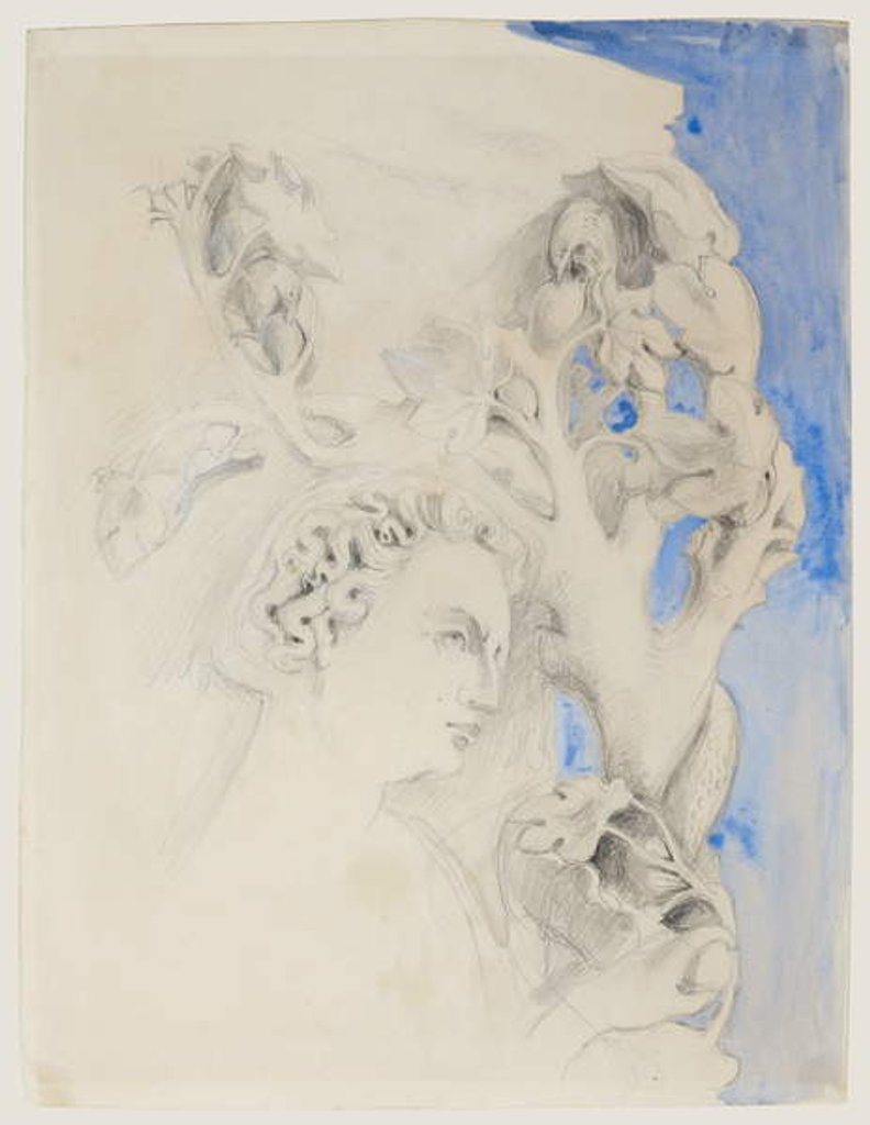 Detail of Facade of The Doge's Palace, Venice - Head of Adam, c.1845 by John Ruskin