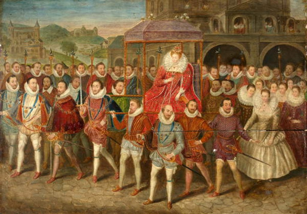 Detail of A Procession of Queen Elizabeth I, c.1800-40 by Robert (after) Peake