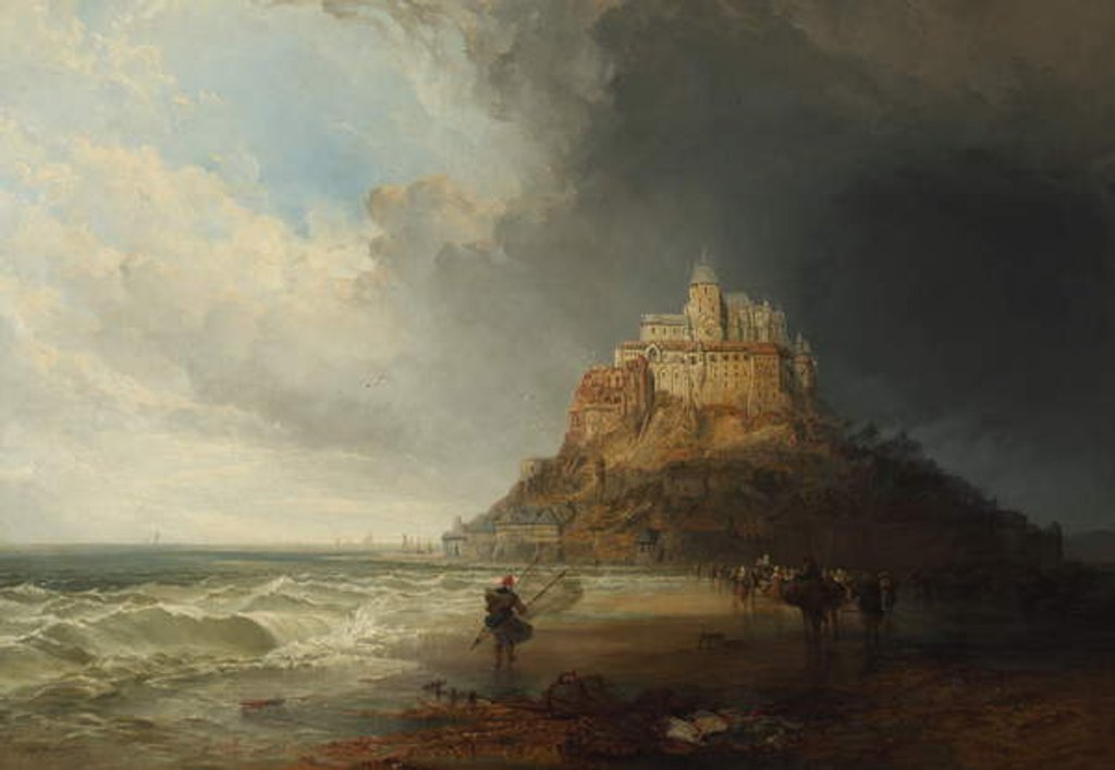 Detail of Mont St Michel, 1854 by Charles Bentley