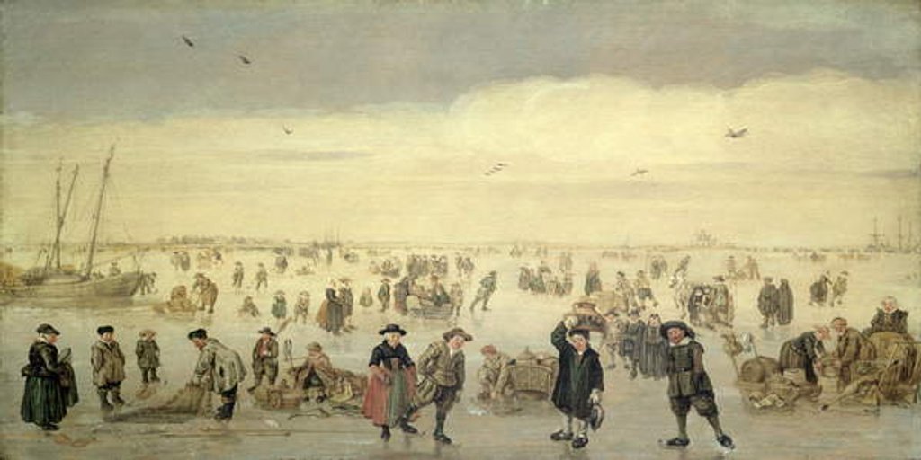 Detail of Winter Scene with Numerous Figures on the Ice, c.1600-31 by Arent Arentsz