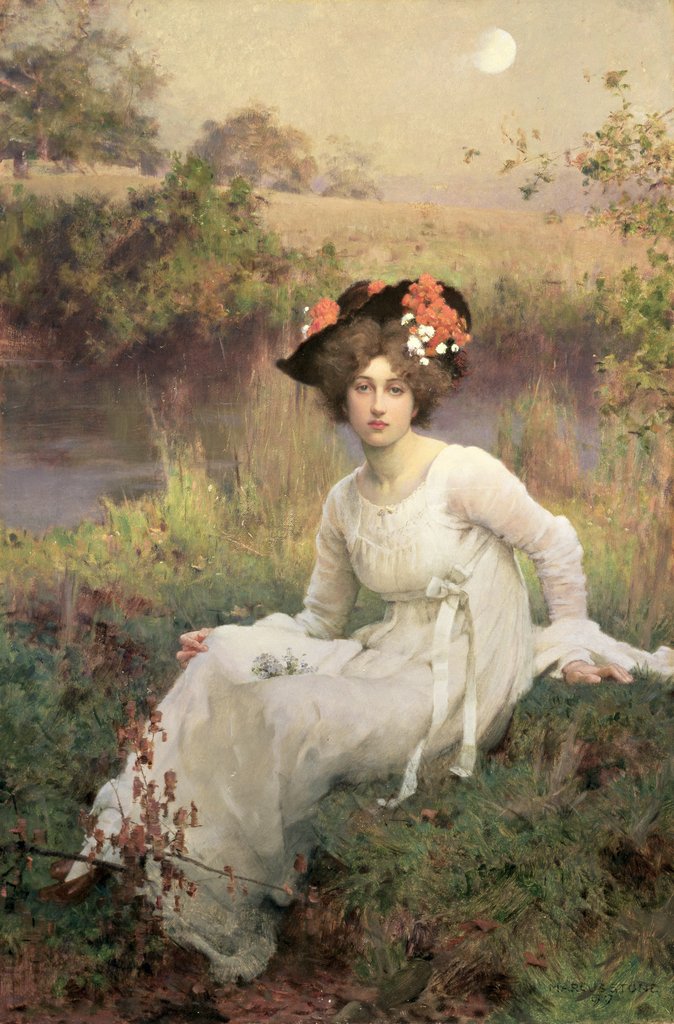 Detail of Reverie, 1899 by Marcus Stone