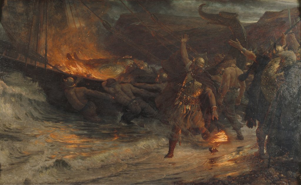 Detail of The Funeral of a Viking, 1893 by Frank Dicksee