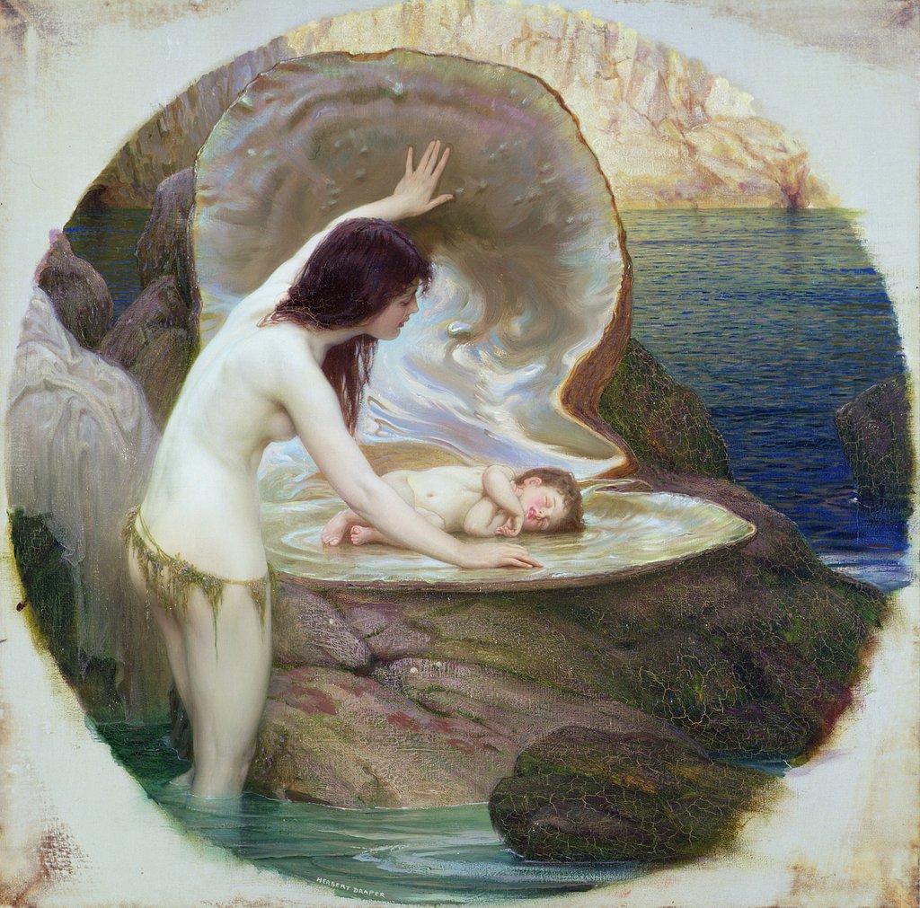 Detail of A Water Baby, c.1900 by Herbert James Draper