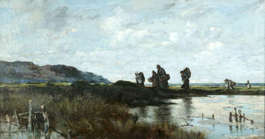 Detail of Homewards, Conway Marsh, 1881 by William Meredith