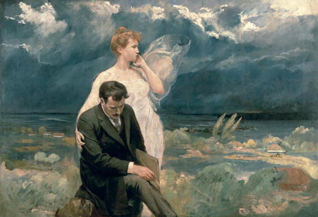 Detail of Painter with Muse, 1905 by Wincenty Wodzinowsky