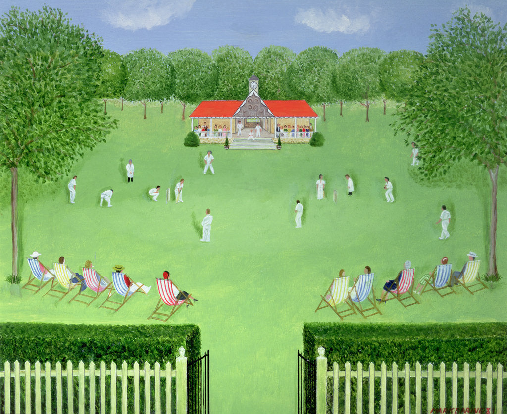 Detail of The Cricket Match, 1981 by Mark Baring