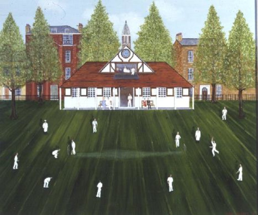 Detail of The Cricket Match by Mark Baring