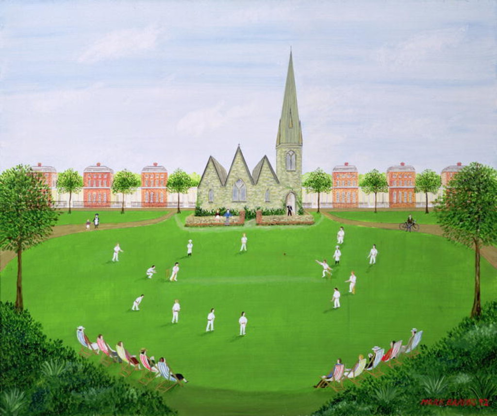 Detail of Cricket on Blackheath, 1993 by Mark Baring