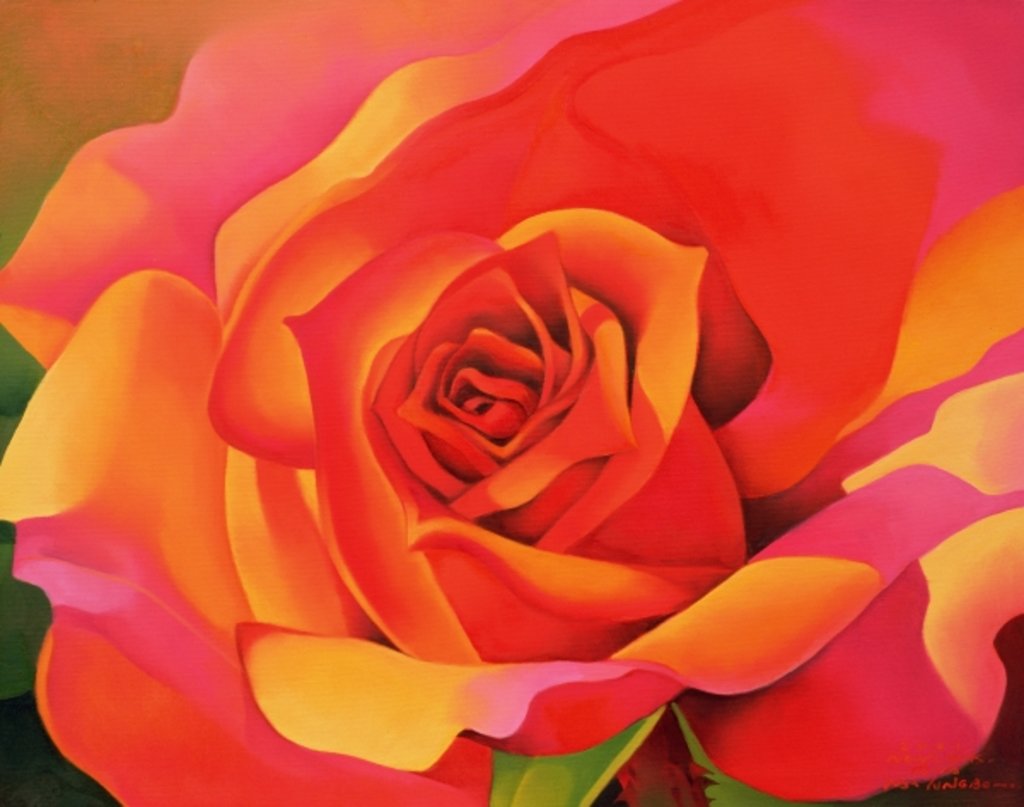 Detail of A Rose - Transformation into the Sun, 2001 by Myung-Bo Sim