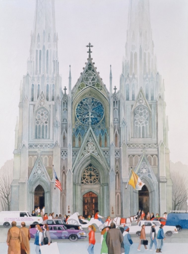 Detail of St. Patrick's Cathedral, New York, 1990 by Myung-Bo Sim