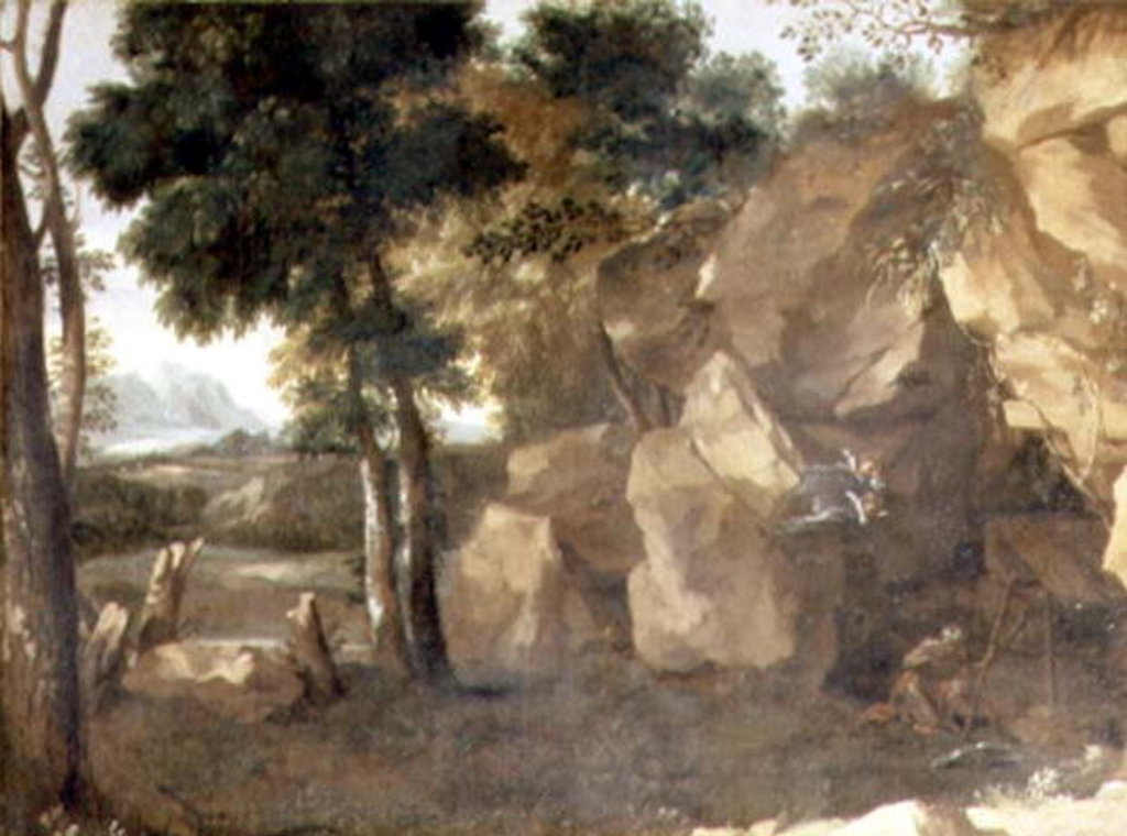 Detail of St. Jerome by Gaspard Poussin Dughet