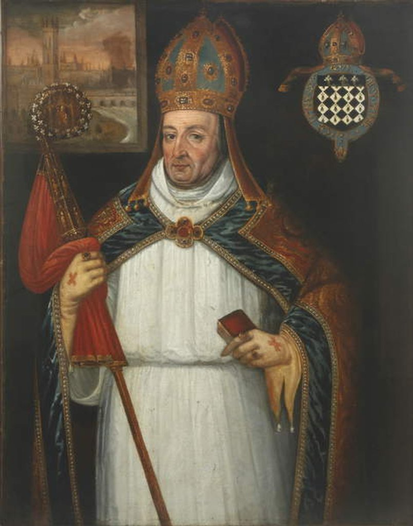 Detail of William of Waynflete, Bishop of Winchester, 1669 by John Taylor