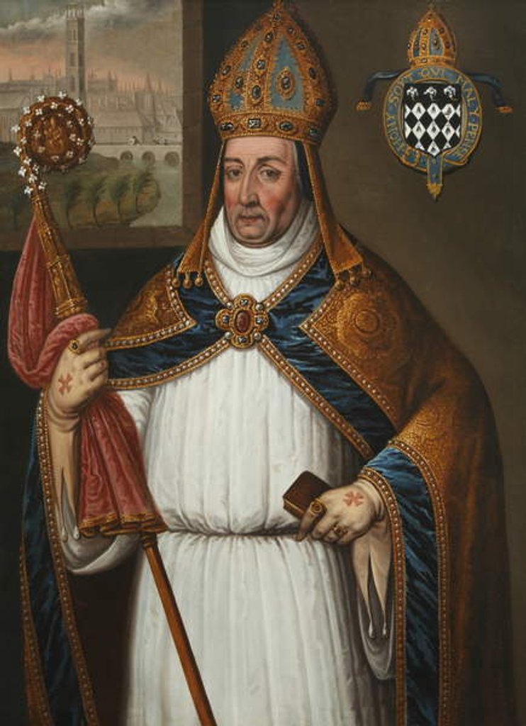Detail of William of Waynflete, Bishop of Winchester, 1670 by John Taylor