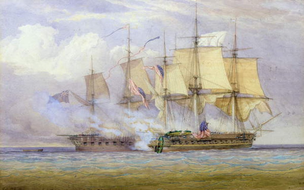 Detail of The Moment of Victory between HMS 'Shannon' and the American Ship 'Chesapeake' on 1st June 1813, 1857 by John Christian Schetky