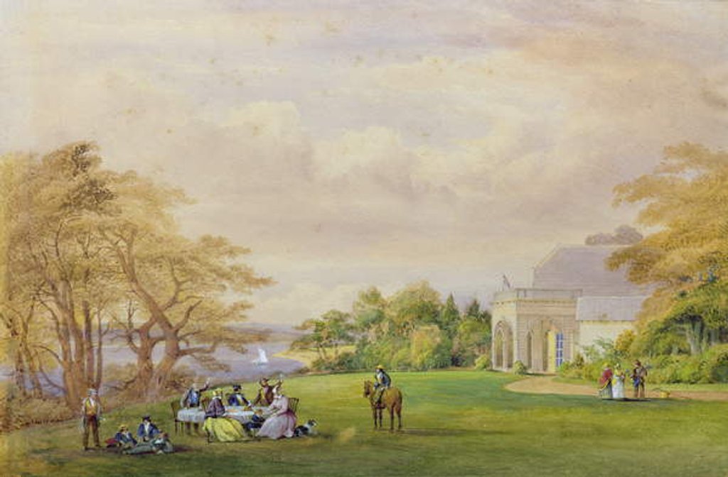 Detail of Group at the 'Cottage', Bournehill, 1858 by John Christian Schetky