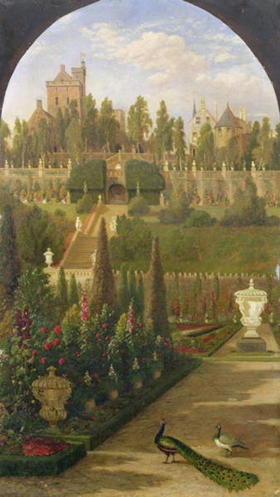 Detail of Drummond Castle, Perthshire, seen from the Gardens, 1847 by Jacob Thompson
