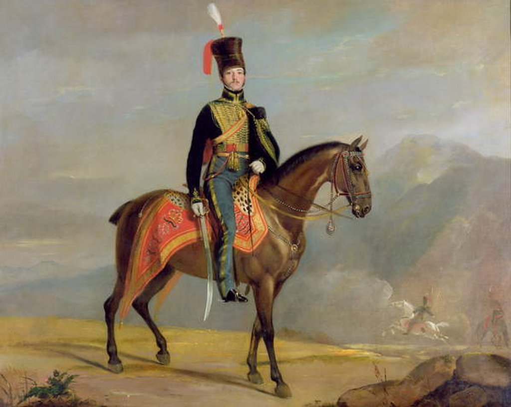 Detail of Captain William Drummond 10th Hussars, 1819 by J. Watson