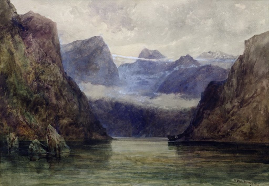 Detail of Romsdal Fjord at Midnight, 1847 by William West