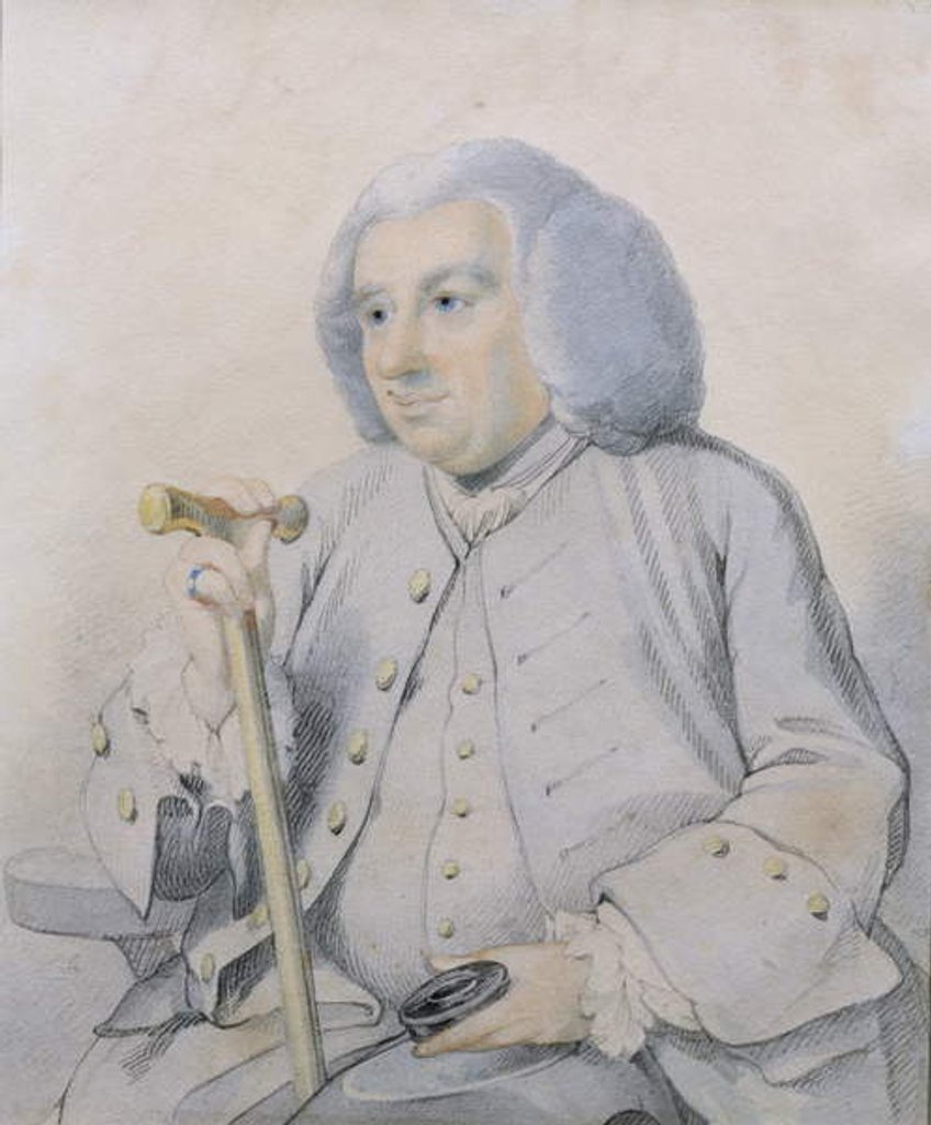 Detail of Sketch of the Portrait of Andrew Drummond founder of the bank, killed at Culloden by Johann