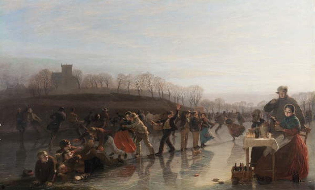 Detail of Sliding on Linlithgow Loch, 1858 by Charles Lees