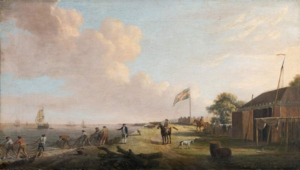 Detail of View of Tilbury Fort with Fishermen Hauling Nets, 1770 by Dominic Serres