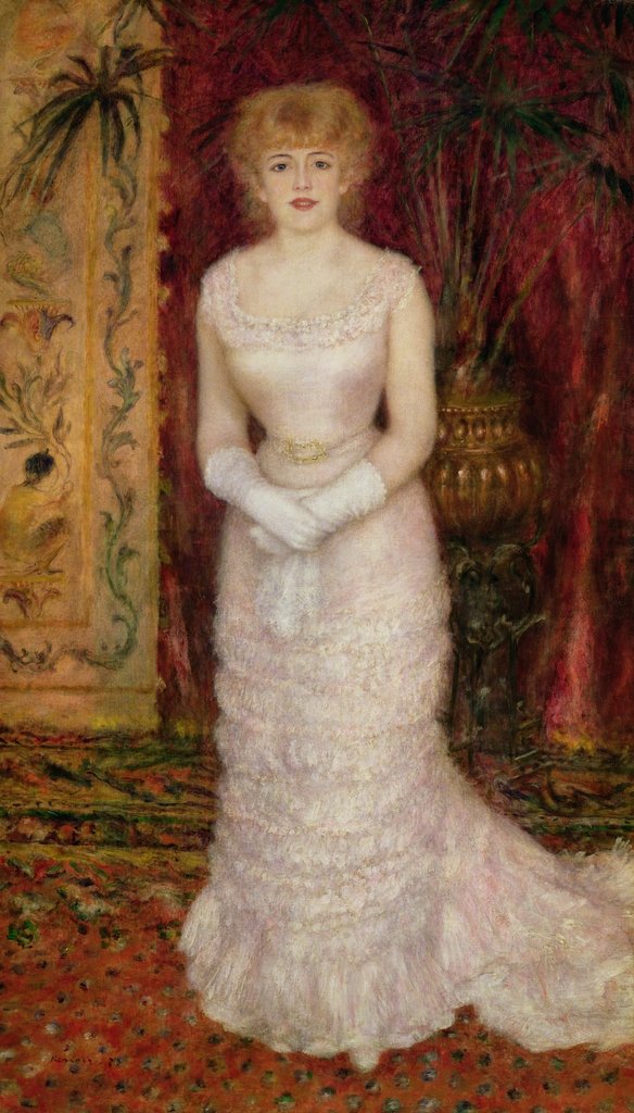 Detail of Portrait of Jeanne Samary 1878 by Pierre Auguste Renoir