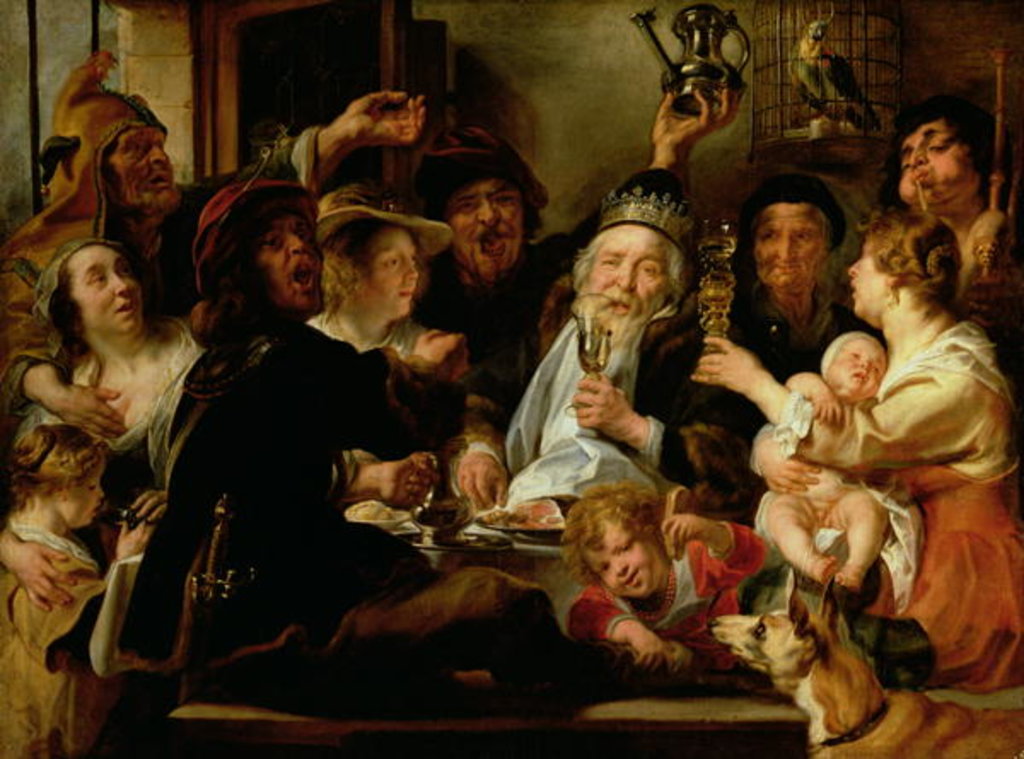 Detail of The Bean King, c.1638 by Jacob Jordaens