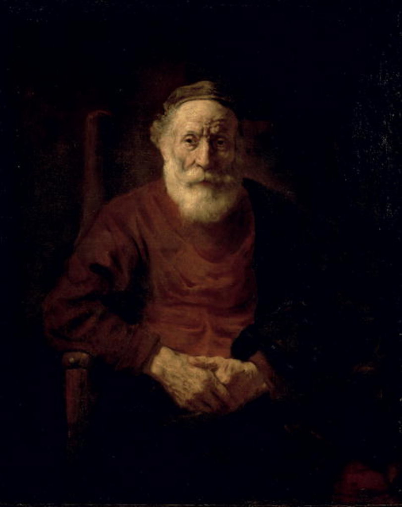Detail of An Old Man in Red by Rembrandt Harmensz. van Rijn