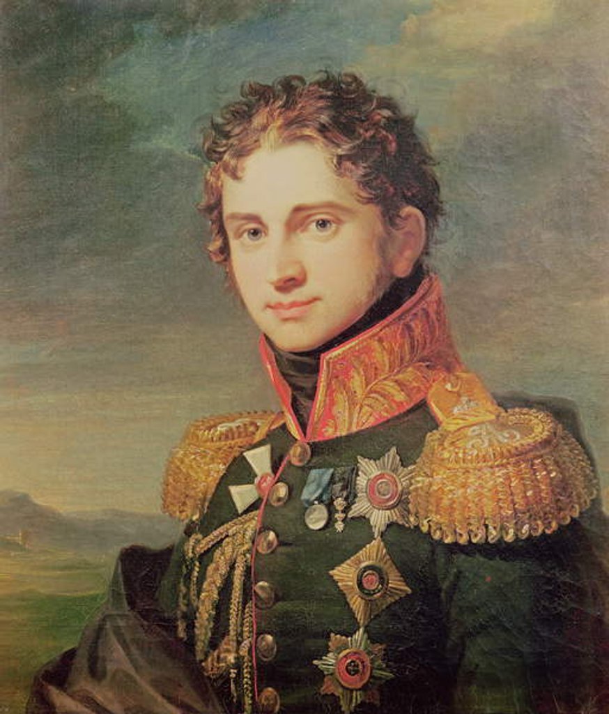 Detail of Portrait of Pavel A. Stroganov, before 1825 by George Dawe