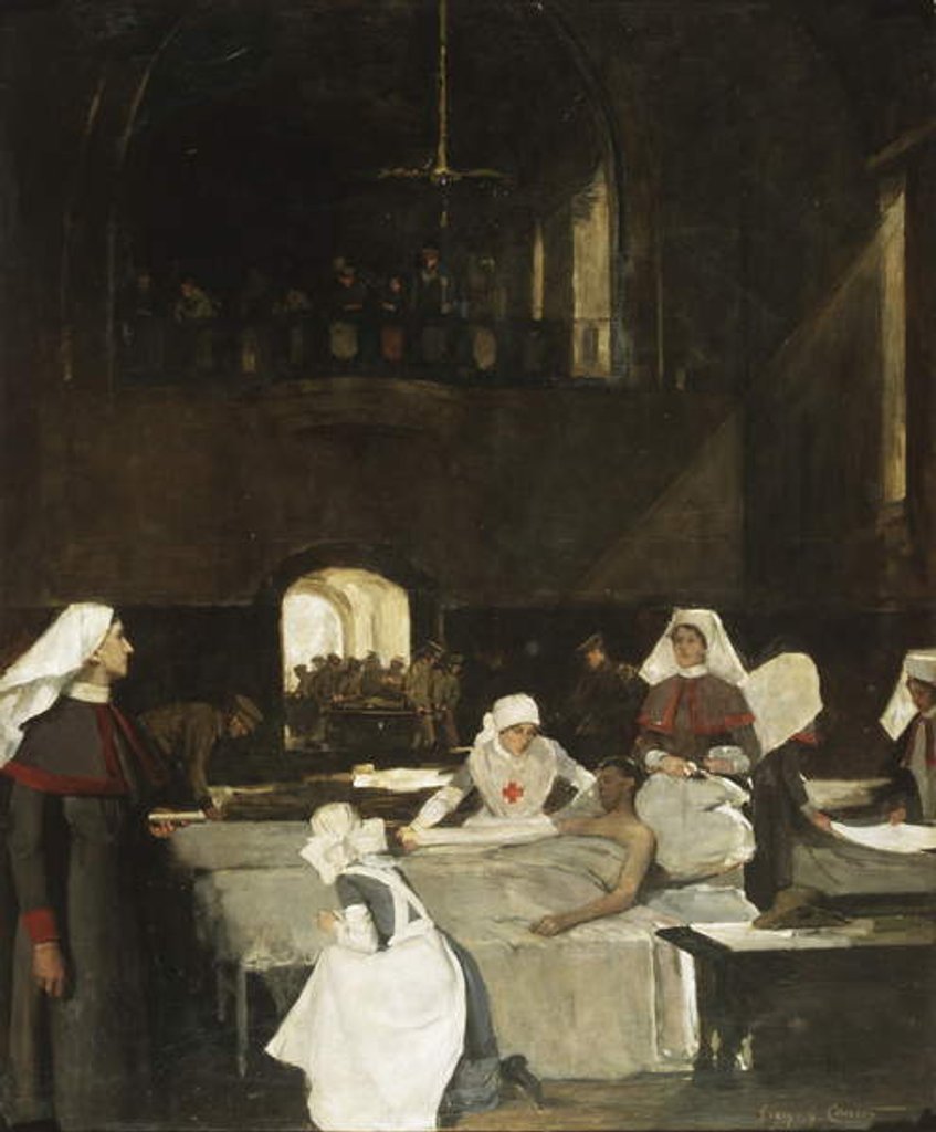 Detail of First Australian wounded at Gallipoli arriving at Wandsworth Hospital, London, 1921 by George James Coates