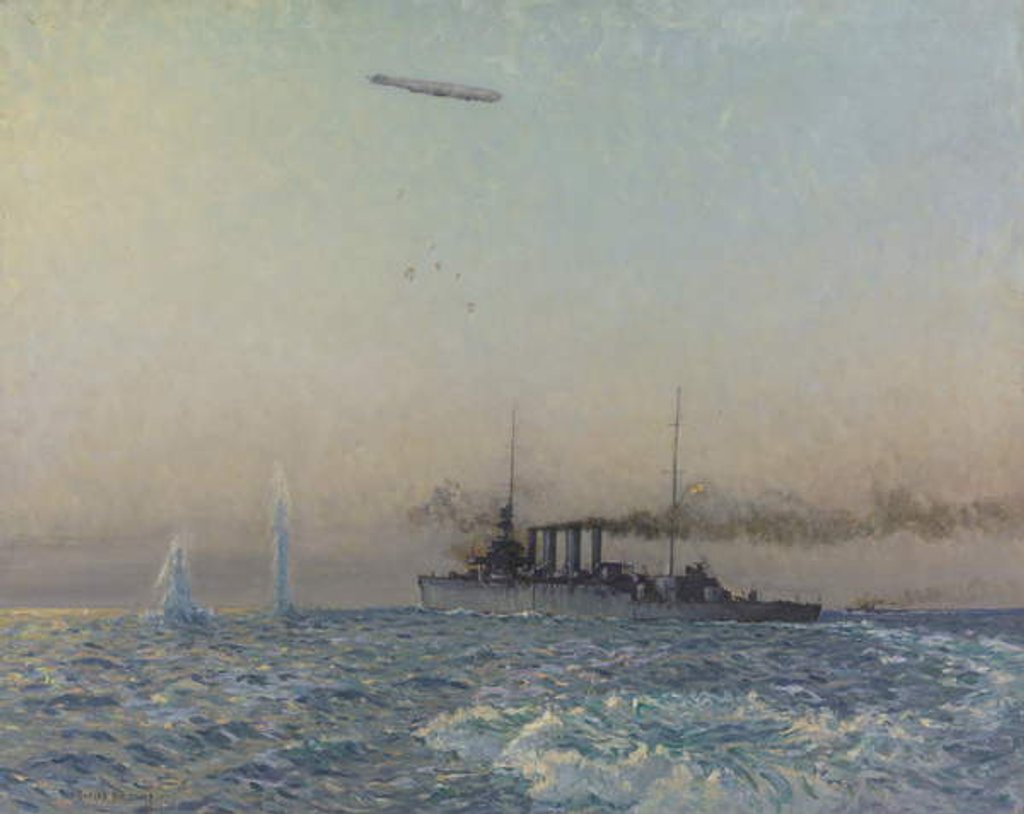 Detail of HMAS Sydney's fight with a Zeppelin in the North Sea, 1918 by Charles David Jones Bryant