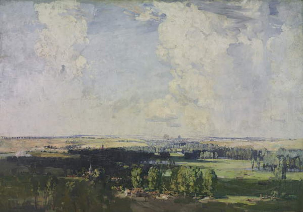 Detail of Amiens, the key of the west, 1928 by Ernest Arthur Streeton