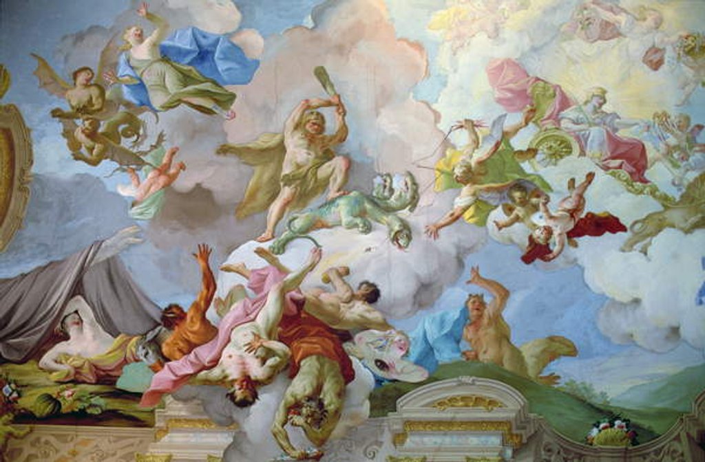 Detail of Hercules Killing the Hydra by Johann Michael Rottmayr