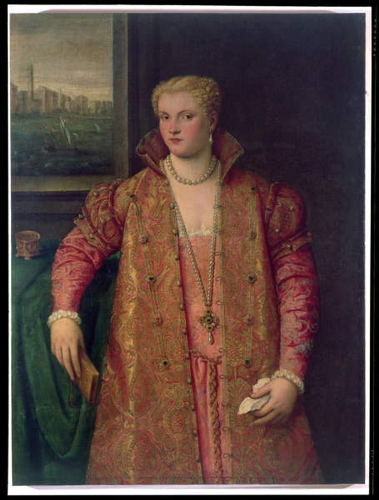 Detail of Portrait of a Woman, Venetian School by Italian School