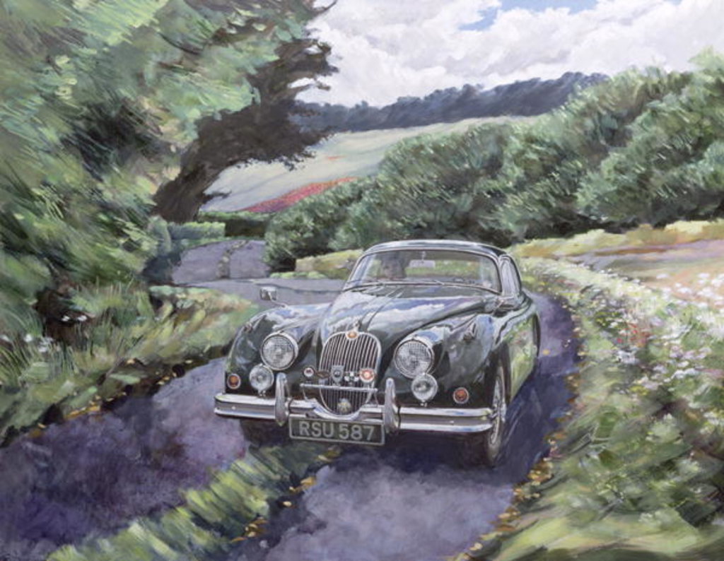 Detail of Jaguar XK150 Cruising by Clive Metcalfe
