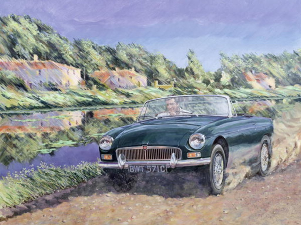 Detail of MGB by a French Canal by Clive Metcalfe