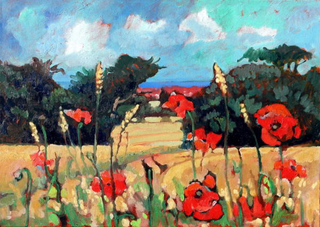 Detail of Kent Poppies, 2007 by Clive Metcalfe
