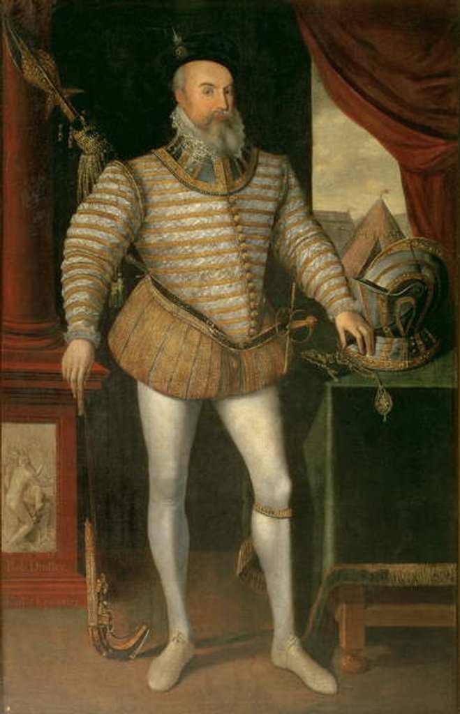 Detail of Portrait of Robert Dudley, Earl of Leicester, 1585 by English School