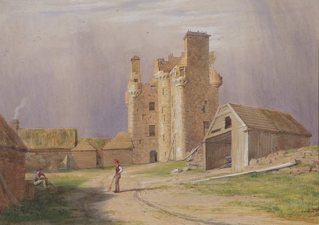 Detail of Tillycairn Castle, 1840s by James Giles