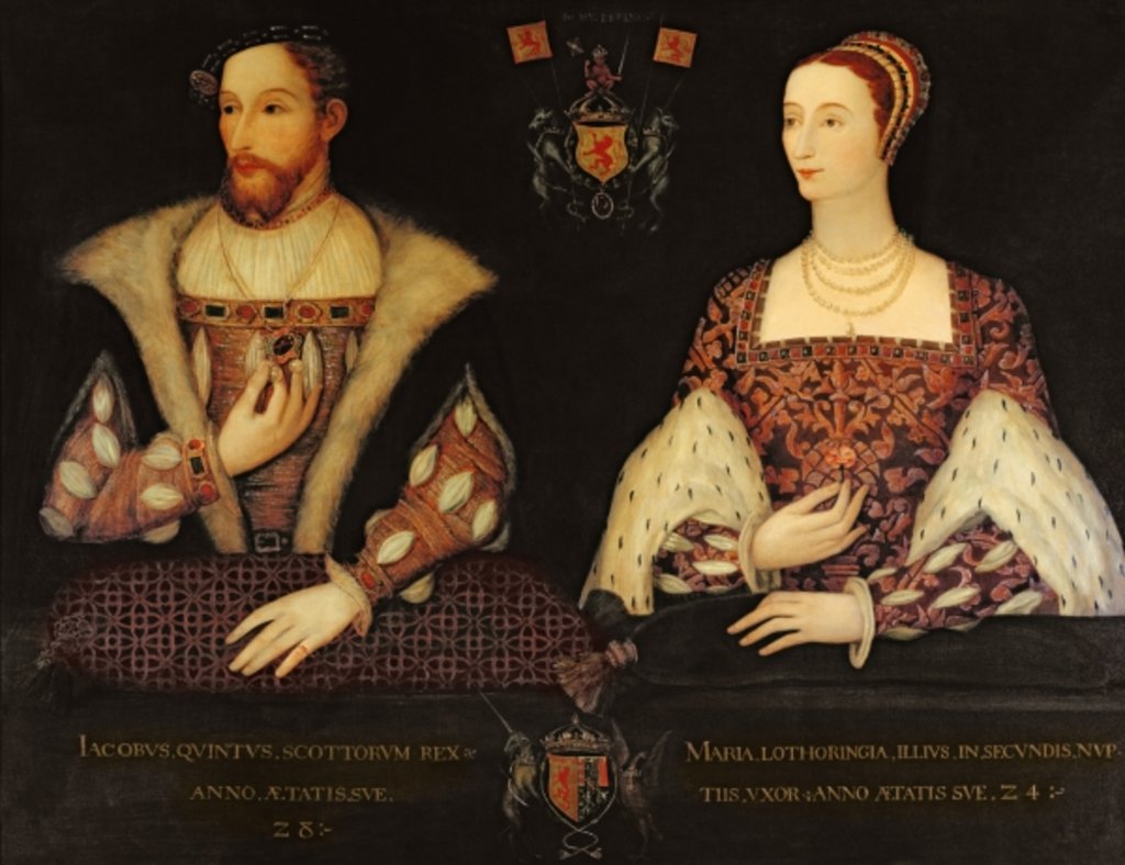 Detail of Copy of the original double portrait of Marie de Guise and King James V commissioned by Lord Bute, 1895 by Scottish School